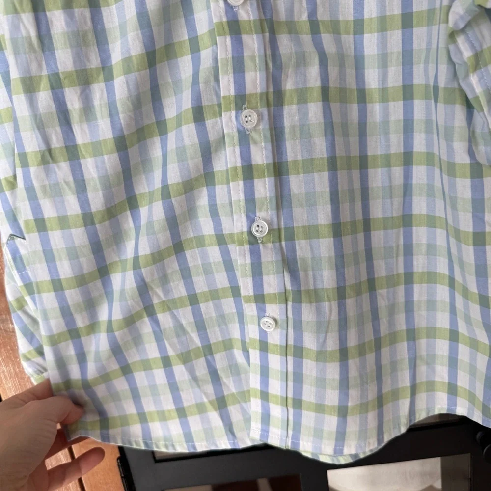 J. Bailey Roscoe button down shirt toddler boys gingham long sleeve embroidered